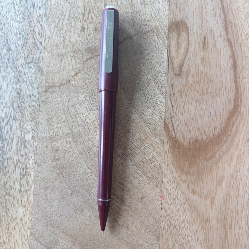 Skilcraft Mechanical Pencil 0.5mm Burgundy Barrel Silver Clip Office Supply